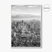 Manila Skyline Black and White Fine Art Photo Print, Makati, Pasay, Philippines
