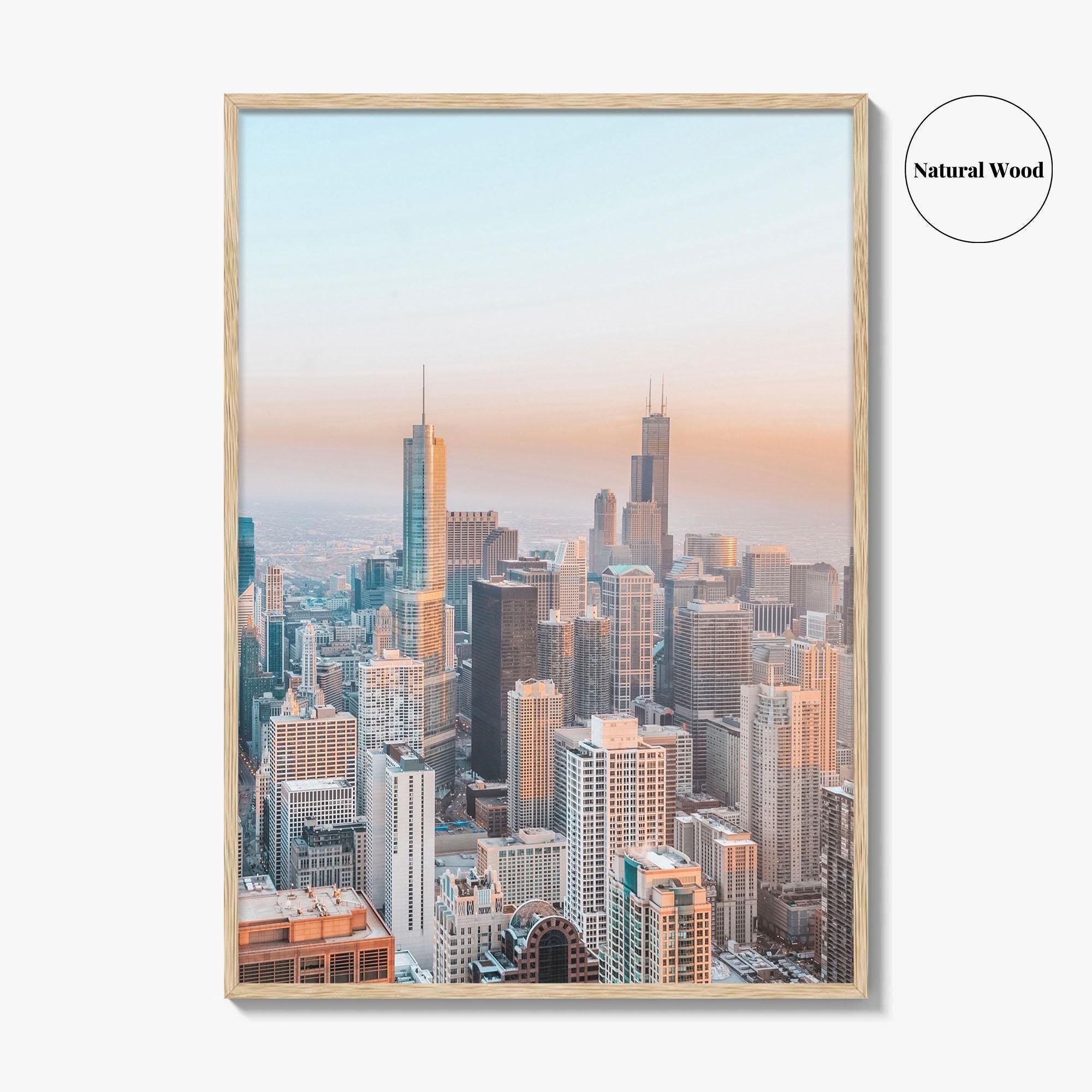 Chicago Skyline Fine Art Photo Print, Downtown Wall Art Poster, Illinois USA