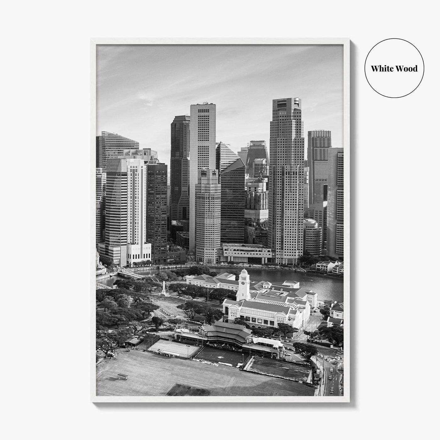 Singapore Black and White Fine Art Photo Print, Marina Bay, Singapore Poster