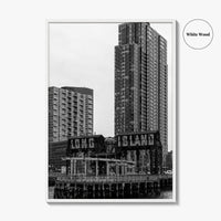 Long Island City Skyline Black and White Fine Art Photo Print, Queens NYC Poster