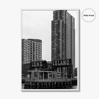 Long Island City Skyline Black and White Fine Art Photo Print, Queens NYC Poster