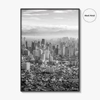 Manila Skyline Black and White Fine Art Photo Print, Makati, Pasay, Philippines