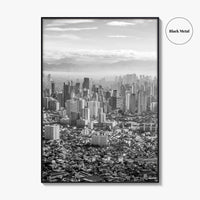 Manila Skyline Black and White Fine Art Photo Print, Makati, Pasay, Philippines