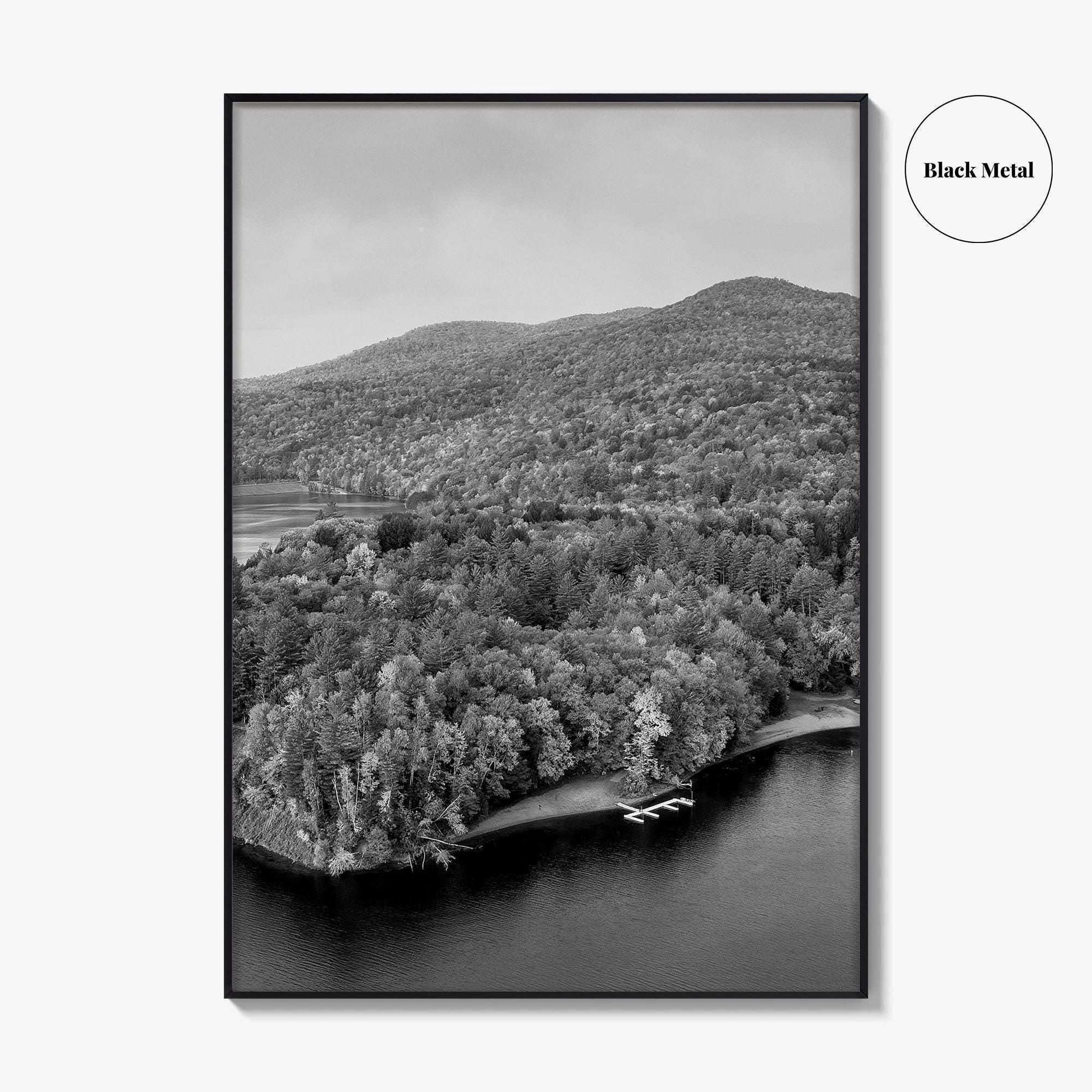 Waterbury Reservoir Black and White Fine Art Photo Print, Vermont Poster