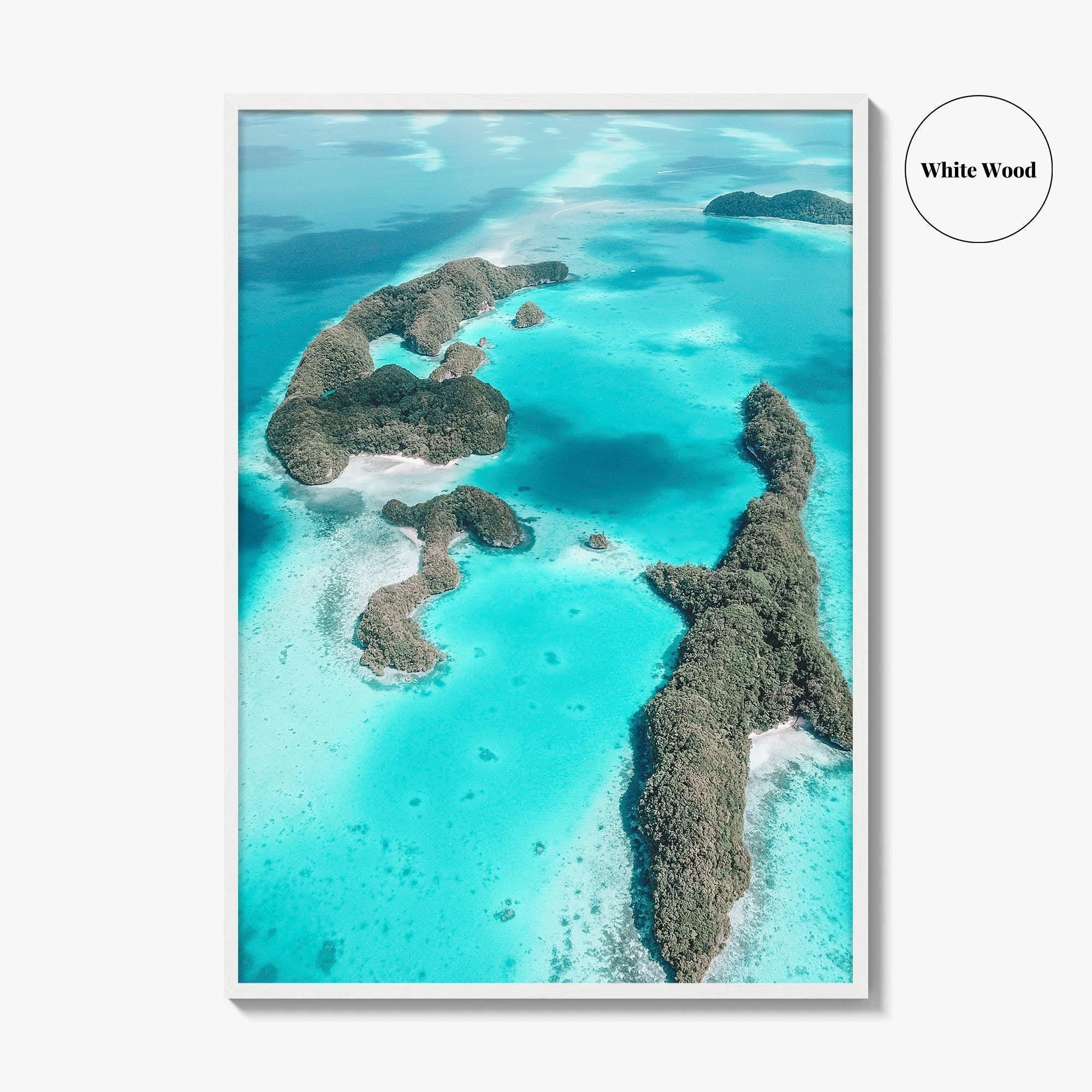 Palau Fine Art Photo Print, Rock Islands, Blue Ocean, Koror, Oceania Wall Decor Poster