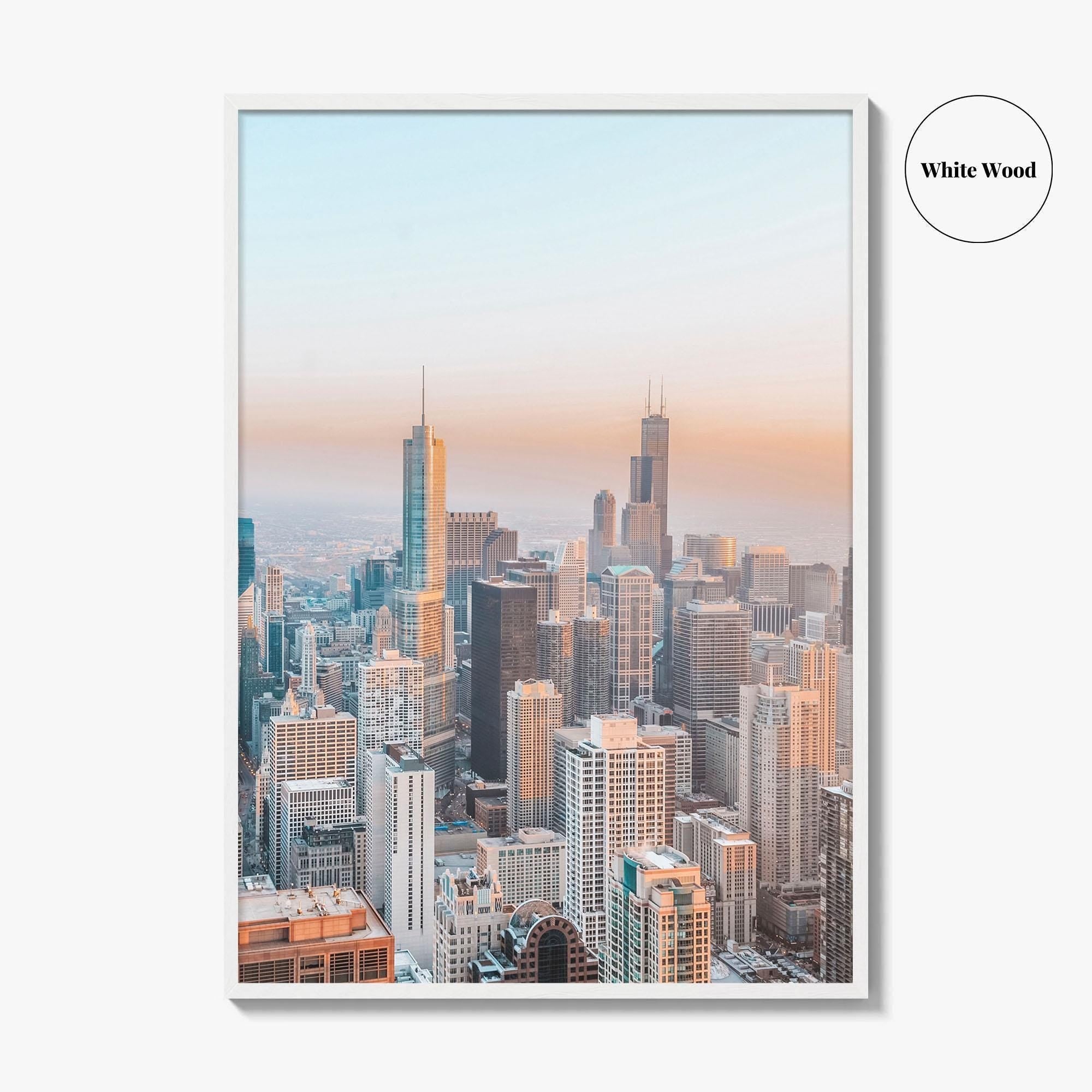 Chicago Skyline Fine Art Photo Print, Downtown Wall Art Poster, Illinois USA