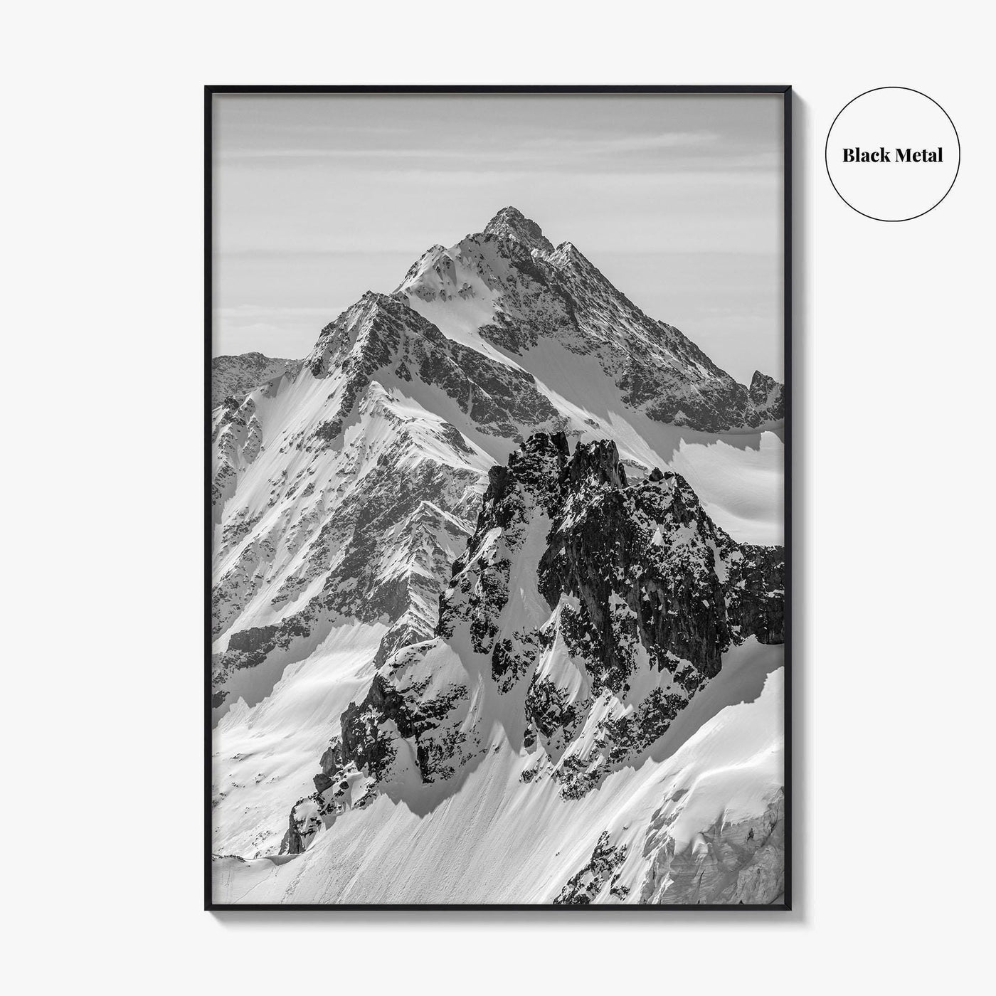 Switzerland Black and White Fine Art Photo Print, Mount Titlis, Engelberg, Swiss Alps, Panoramic