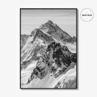 Switzerland Black and White Fine Art Photo Print, Mount Titlis, Engelberg, Swiss Alps, Panoramic