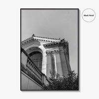 UC Berkeley Black and White Fine Art Photo Print, Doe Hall, California USA Poster