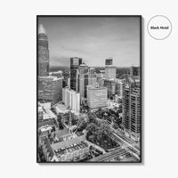 Charlotte Black and White Fine Art Photo Print, North Carolina USA, Uptown NC Poster
