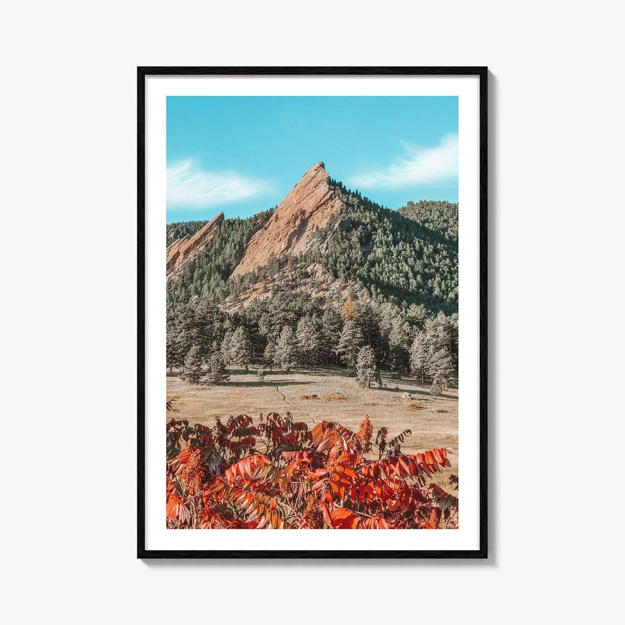 Boulder Fine Art Photo Print, Flatirons Colorado, Rocky Mountains, Autumn Foliage Poster