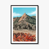 Boulder Fine Art Photo Print, Flatirons Colorado, Rocky Mountains, Autumn Foliage Poster