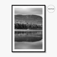 Loon Lake Black and White Fine Art Photo Print, Adirondack Mountains Poster