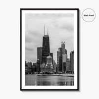 Chicago Skyline Black and White Fine Art Photo Print, North Side Illinois Poster