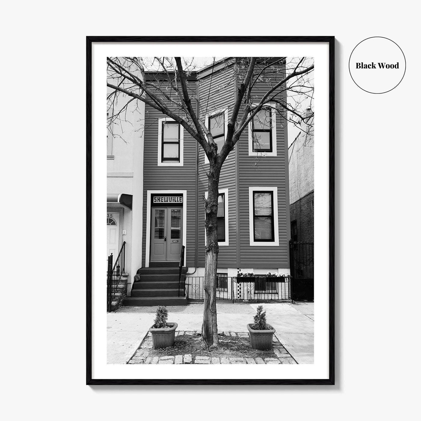 Bushwick Blue Black and White Fine Art Photo Print, Brooklyn New York City Poster