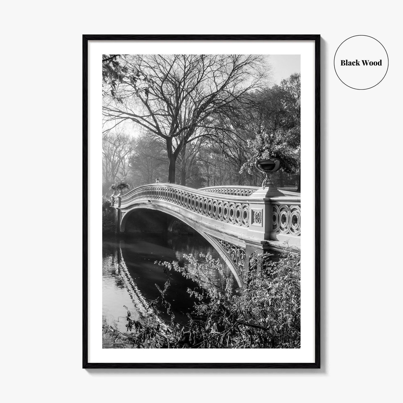 Central Park Black and White Fine Art Photo Print, Bow Bridge New York Poster