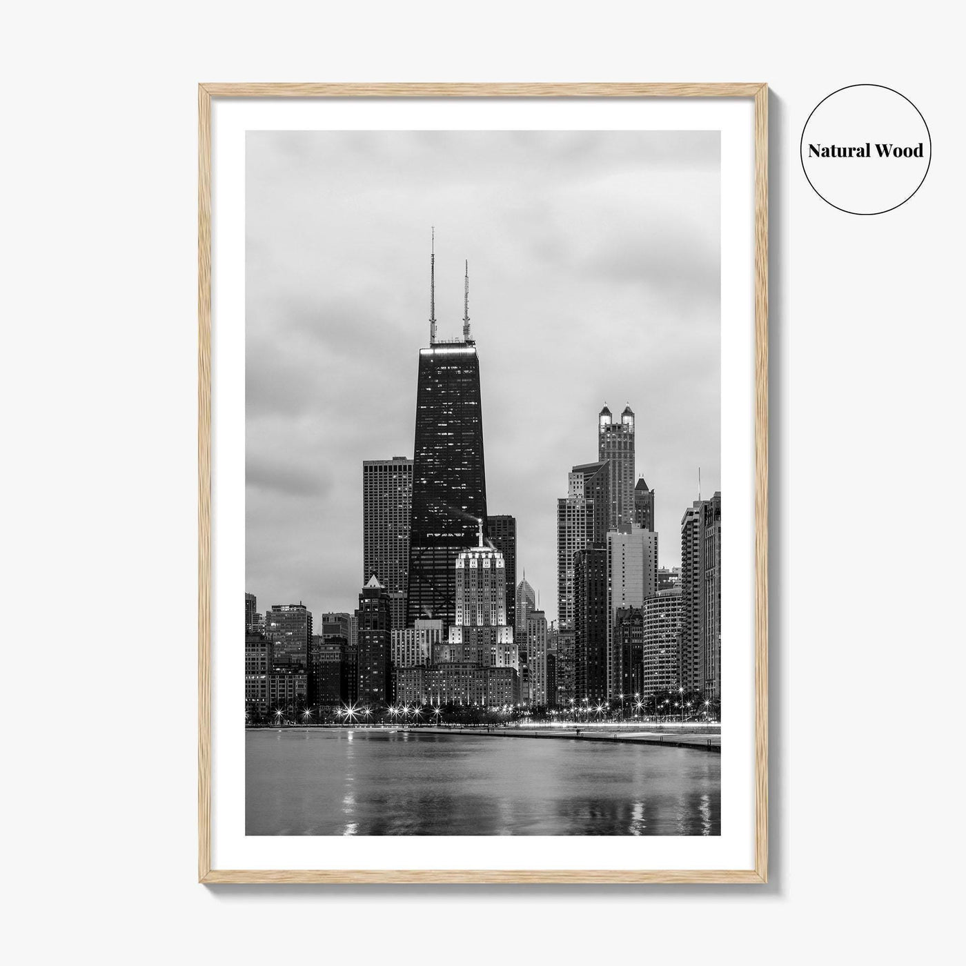 Chicago Skyline Black and White Fine Art Photo Print, North Side Illinois Poster
