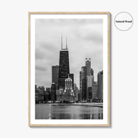 Chicago Skyline Black and White Fine Art Photo Print, North Side Illinois Poster