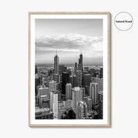 Chicago Skyline Black and White Fine Art Photo Print, Illinois USA Poster