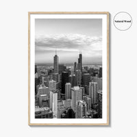 Chicago Skyline Black and White Fine Art Photo Print, Illinois USA Poster