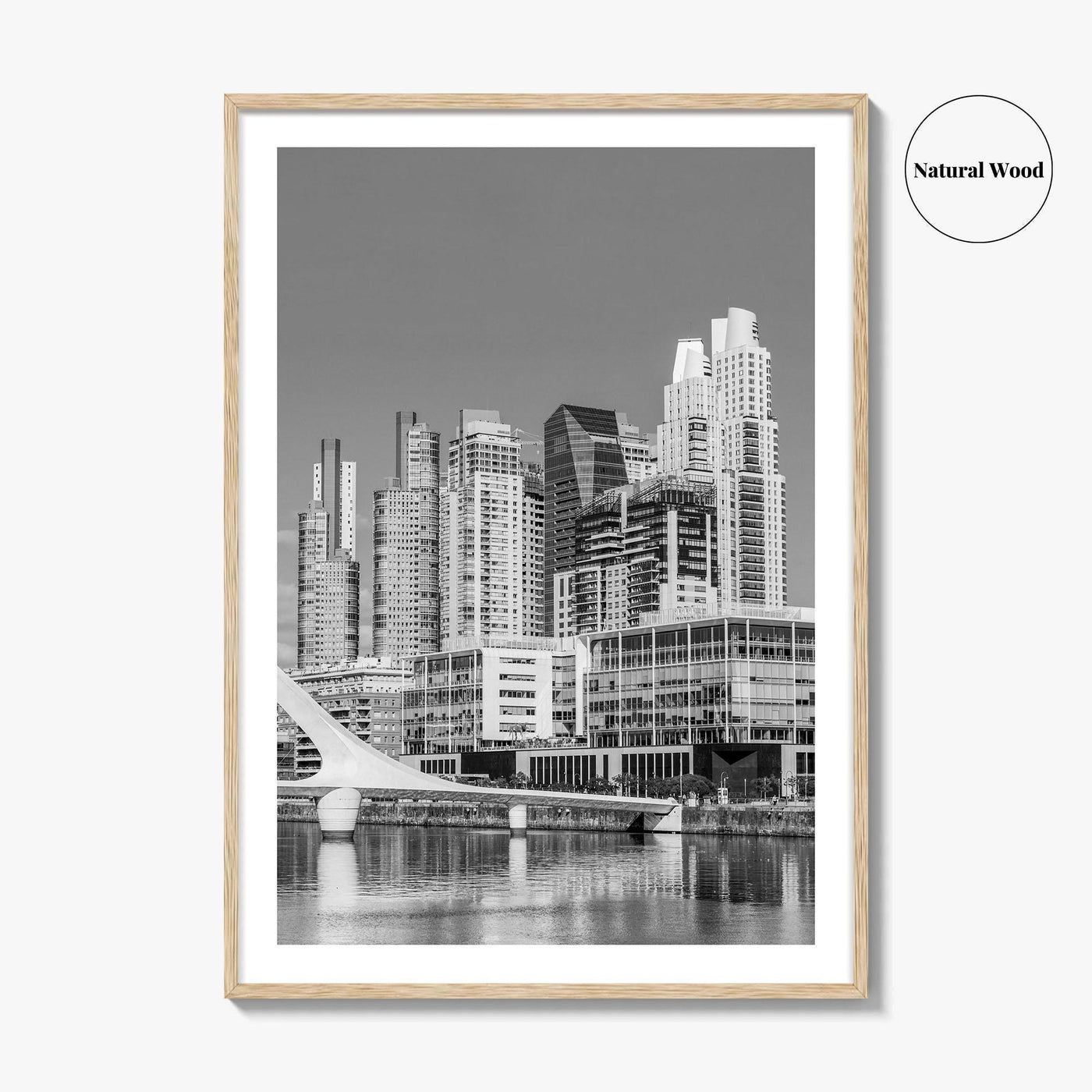 Buenos Aires Black and White Fine Art Photo Print, Puerto Madero Waterfront, Argentina