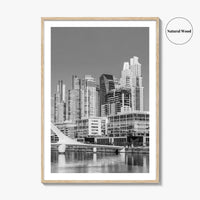 Buenos Aires Black and White Fine Art Photo Print, Puerto Madero Waterfront, Argentina