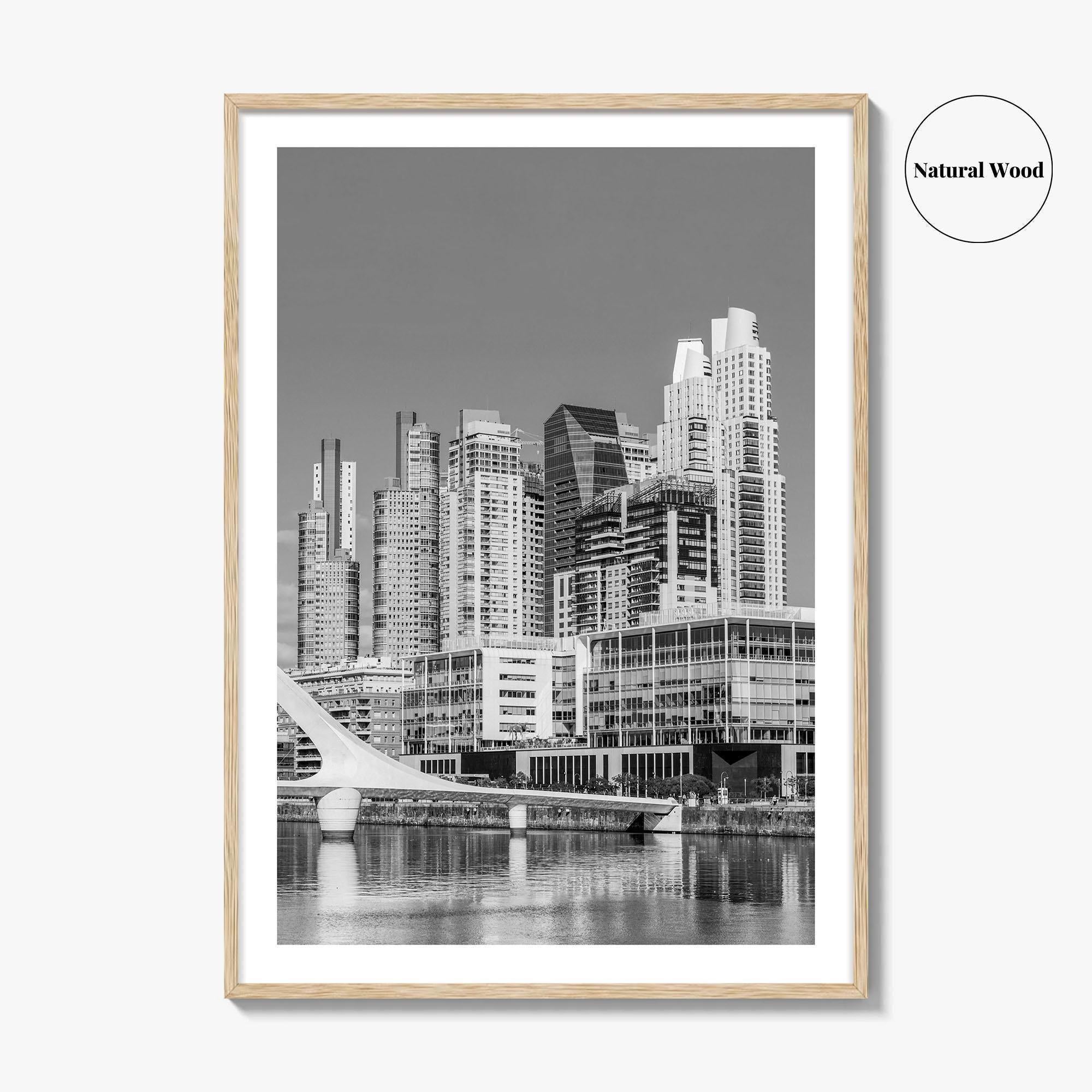 Buenos Aires Black and White Fine Art Photo Print, Puerto Madero Waterfront, Argentina