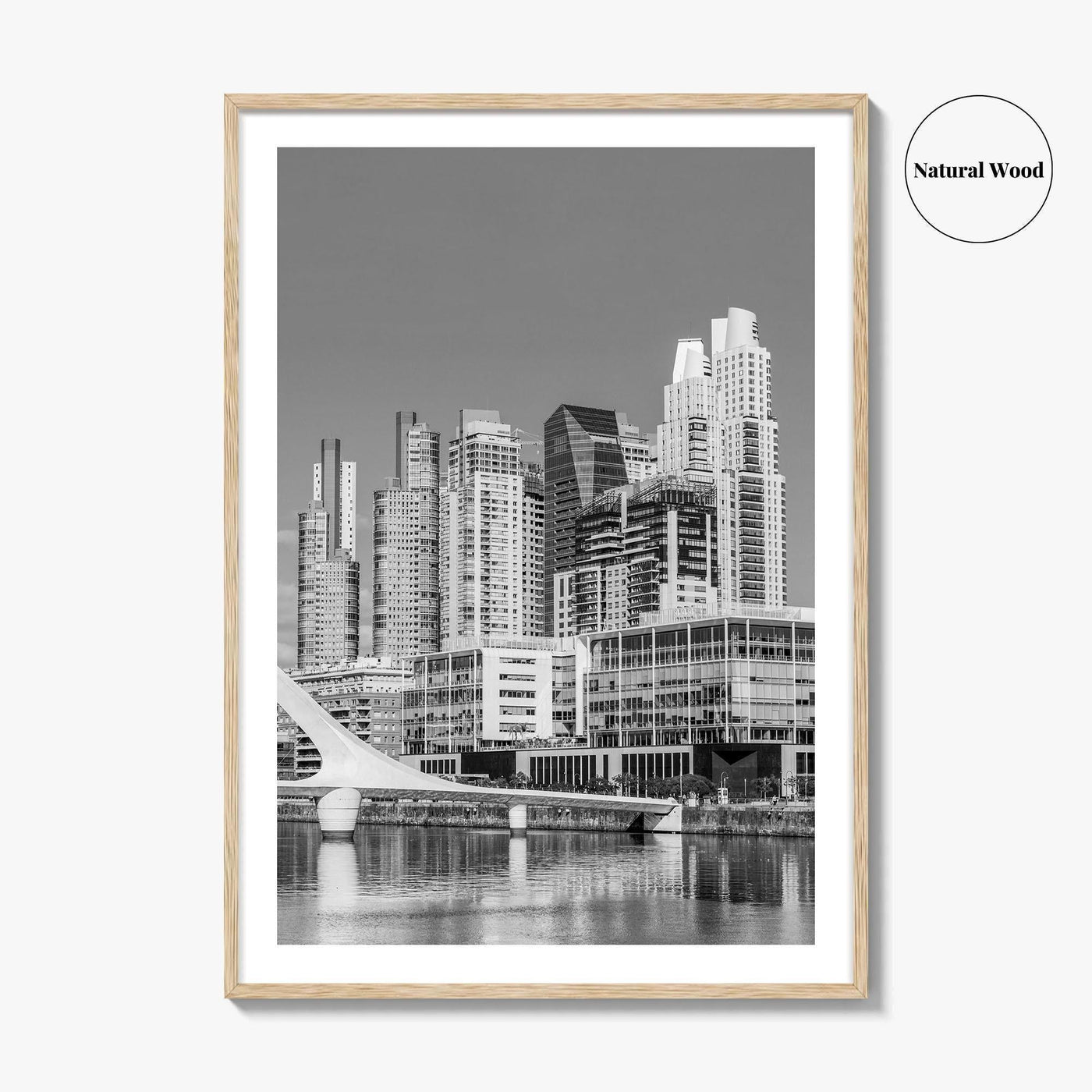 Buenos Aires Black and White Fine Art Photo Print, Puerto Madero Waterfront, Argentina