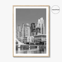 Buenos Aires Black and White Fine Art Photo Print, Puerto Madero Waterfront, Argentina
