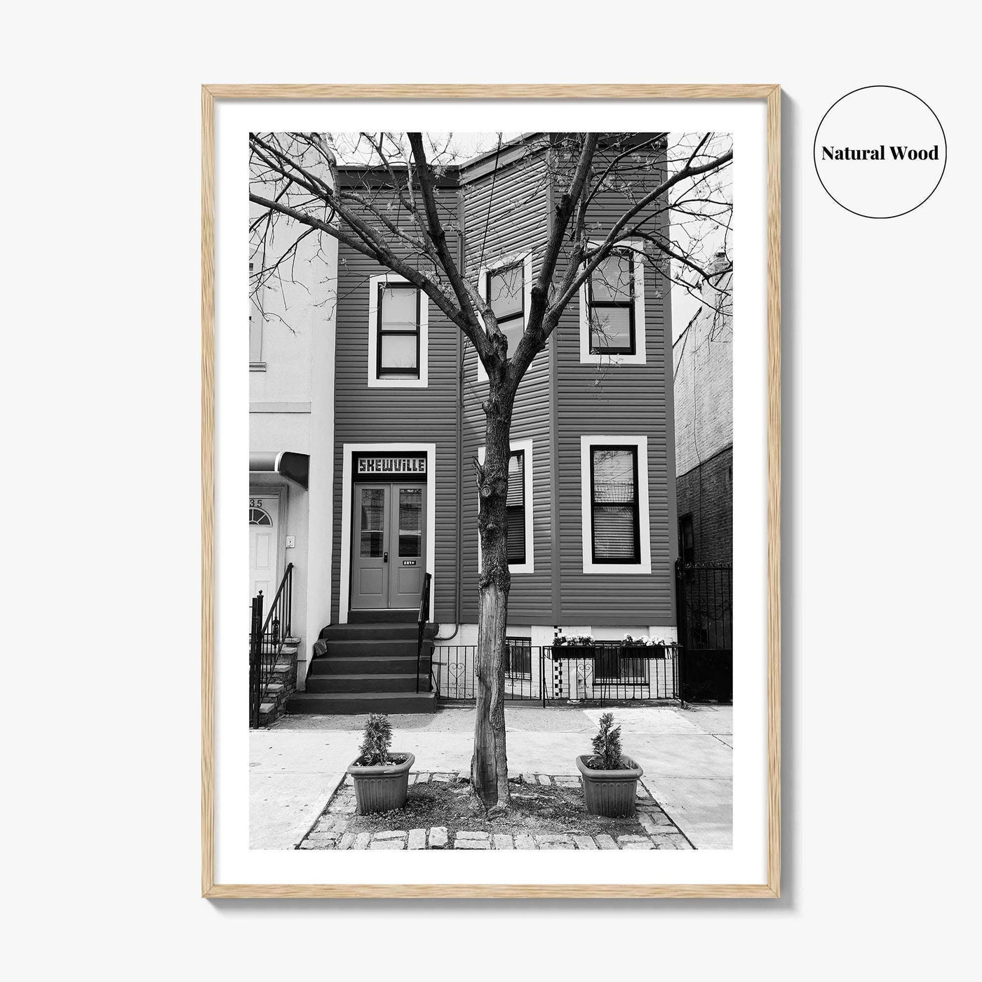Bushwick Blue Black and White Fine Art Photo Print, Brooklyn New York City Poster