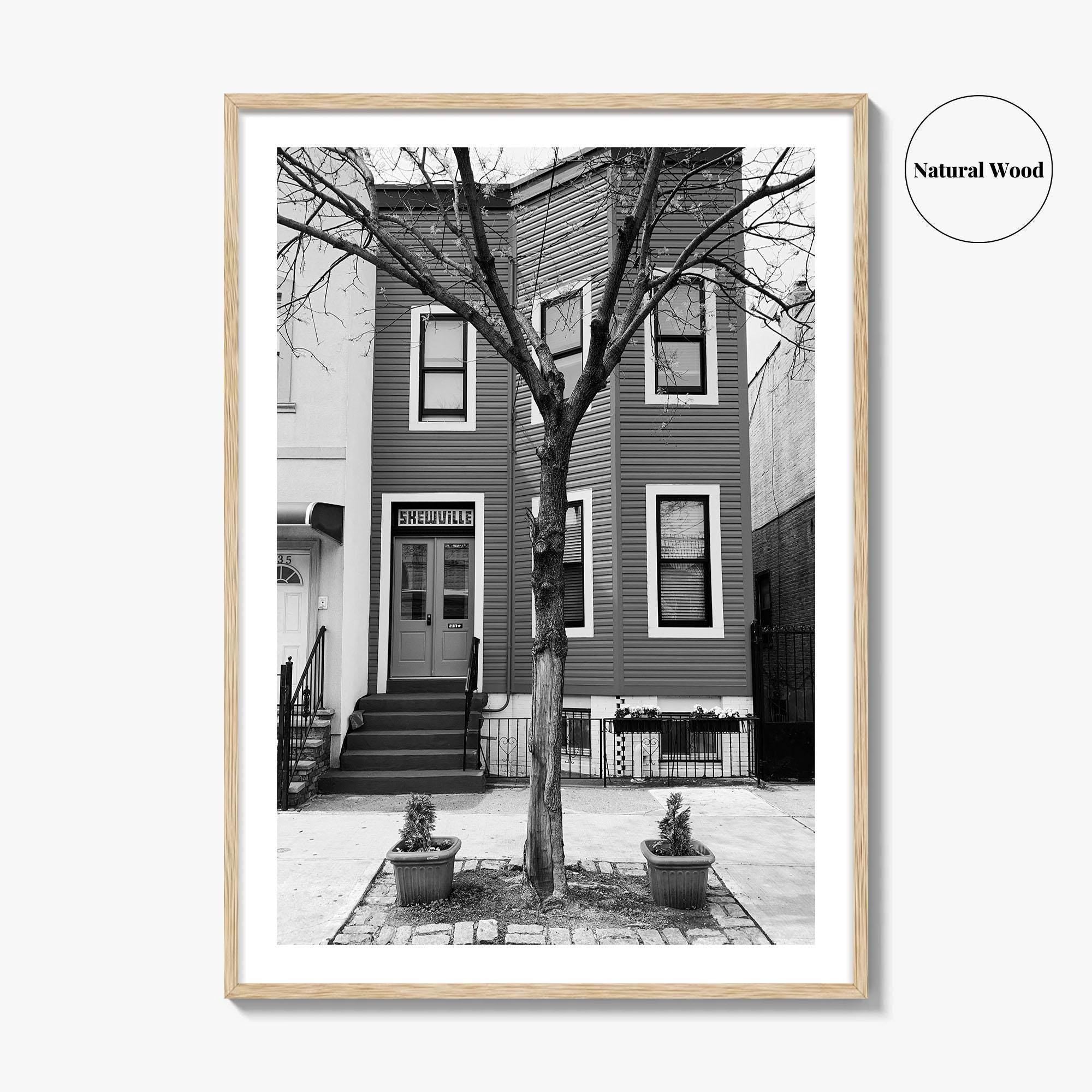 Bushwick Blue Black and White Fine Art Photo Print, Brooklyn New York City Poster
