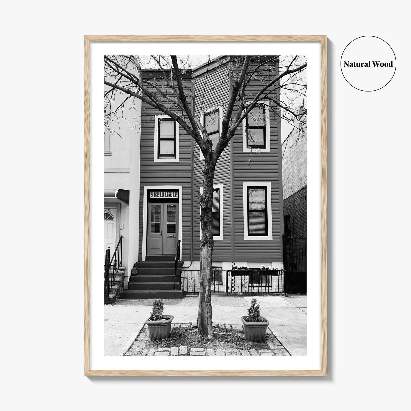 Bushwick Blue Black and White Fine Art Photo Print, Brooklyn New York City Poster