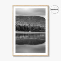 Loon Lake Black and White Fine Art Photo Print, Adirondack Mountains Poster