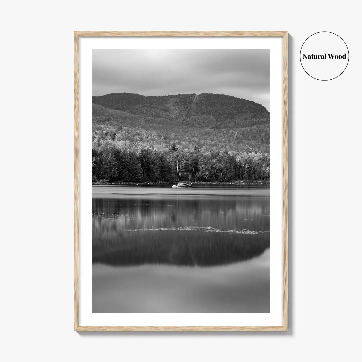 Loon Lake Black and White Fine Art Photo Print, Adirondack Mountains Poster