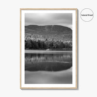 Loon Lake Black and White Fine Art Photo Print, Adirondack Mountains Poster