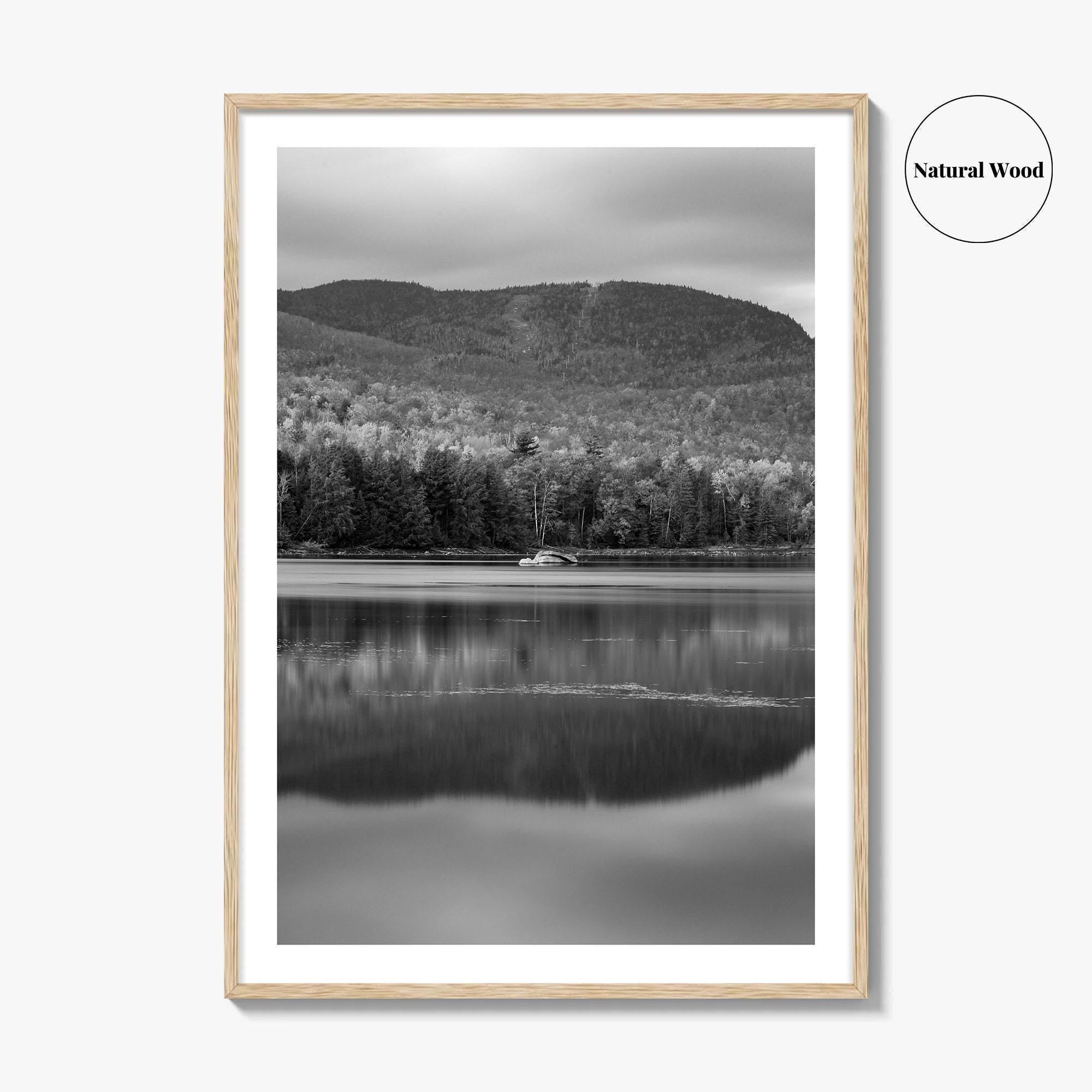 Loon Lake Black and White Fine Art Photo Print, Adirondack Mountains Poster
