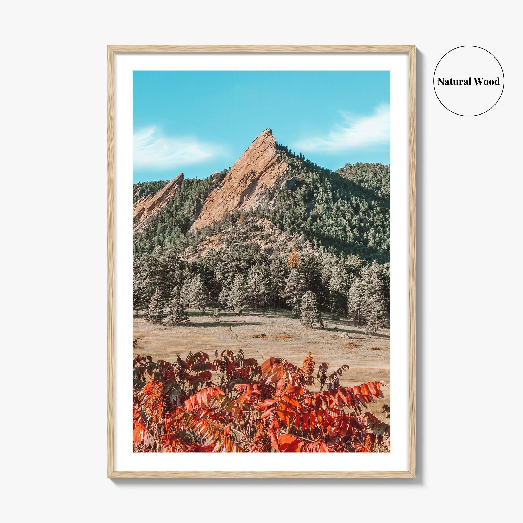 Boulder Fine Art Photo Print, Flatirons Colorado, Rocky Mountains, Autumn Foliage Poster