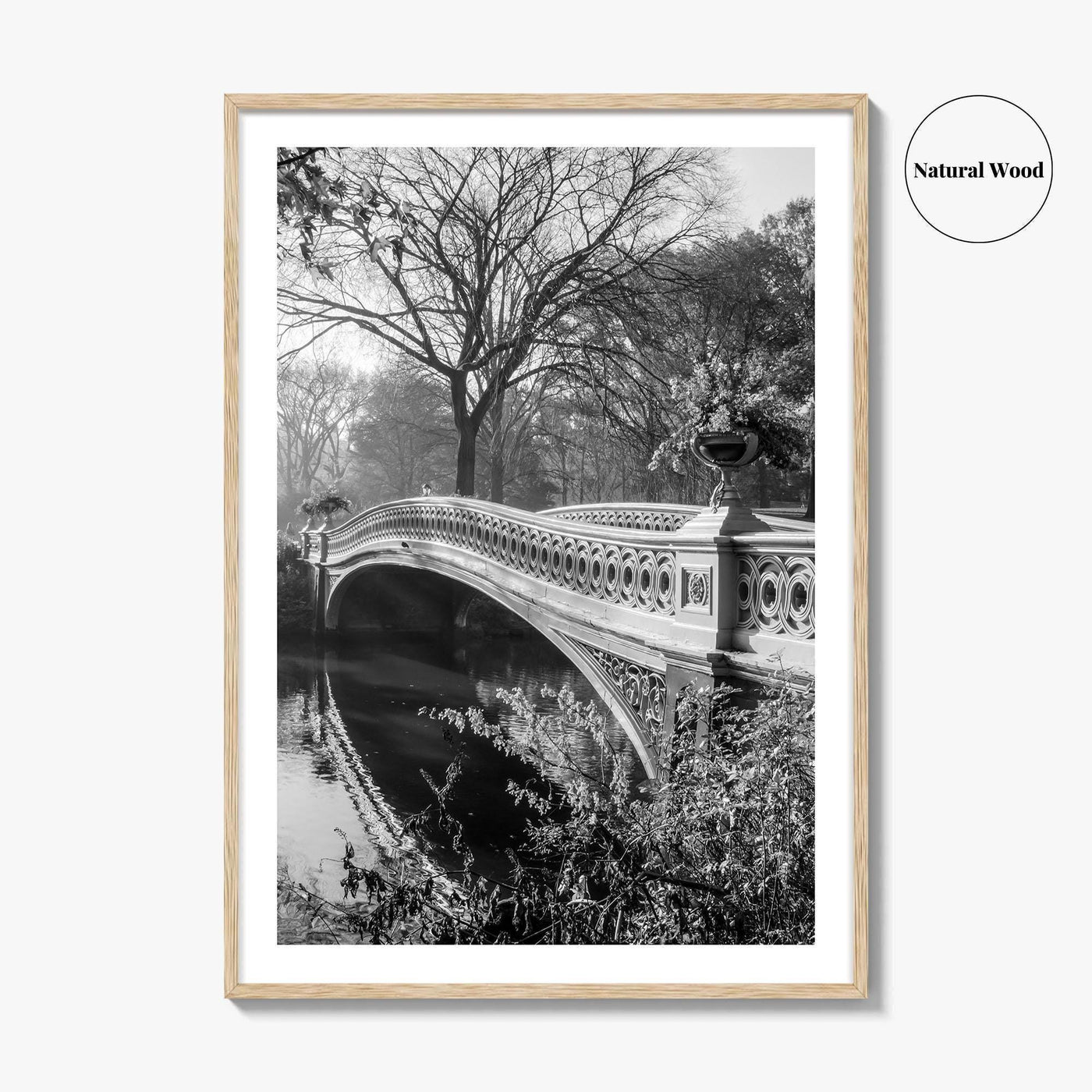 Central Park Black and White Fine Art Photo Print, Bow Bridge New York Poster