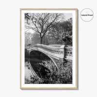 Central Park Black and White Fine Art Photo Print, Bow Bridge New York Poster