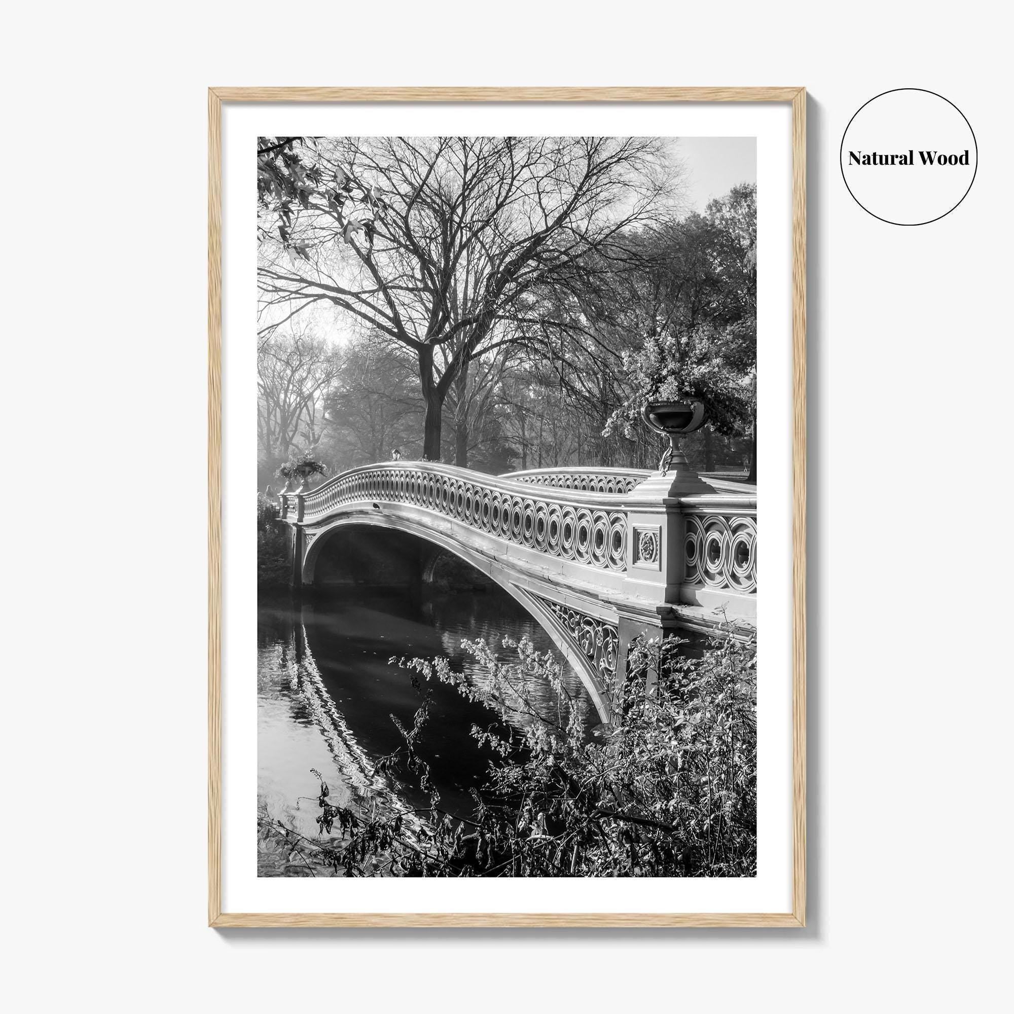 Central Park Black and White Fine Art Photo Print, Bow Bridge New York Poster