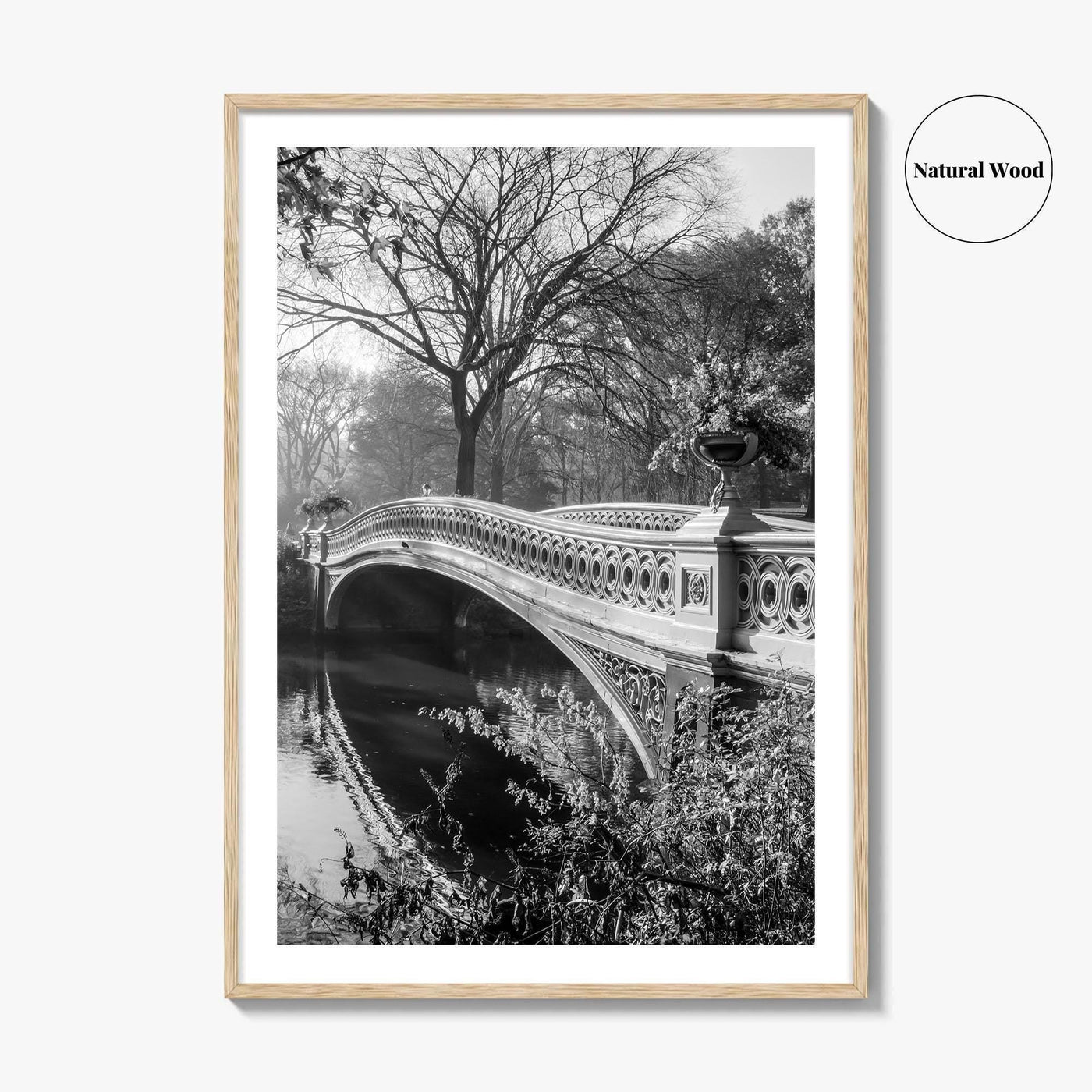Central Park Black and White Fine Art Photo Print, Bow Bridge New York Poster
