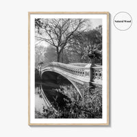 Central Park Black and White Fine Art Photo Print, Bow Bridge New York Poster