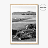 Cambria Black and White Fine Art Photo Print, California Central Coast Rocks Poster