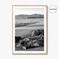 Cambria Black and White Fine Art Photo Print, California Central Coast Rocks Poster