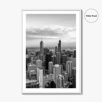 Chicago Skyline Black and White Fine Art Photo Print, Illinois USA Poster