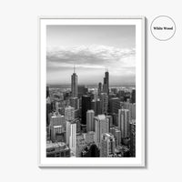 Chicago Skyline Black and White Fine Art Photo Print, Illinois USA Poster
