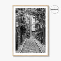Boston Black and White Fine Art Photo Print, Acorn Street Beacon Hill Poster