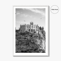 Tropea Black and White Fine Art Photo Print, Santa Maria dell'Isola, Calabria Italy Poster