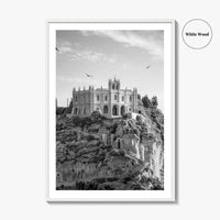 Tropea Black and White Fine Art Photo Print, Santa Maria dell'Isola, Calabria Italy Poster