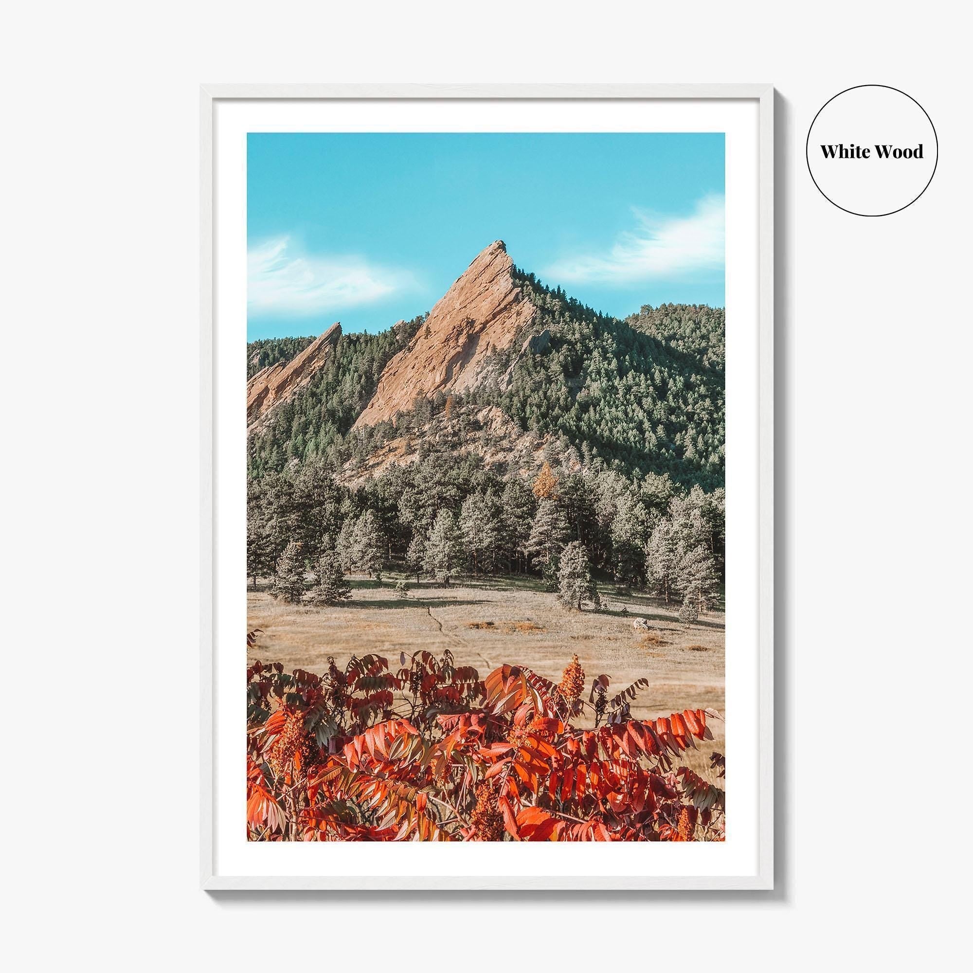 Boulder Fine Art Photo Print, Flatirons Colorado, Rocky Mountains, Autumn Foliage Poster